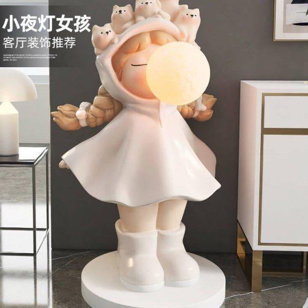 奶油风女孩客厅大型落地摆件家居饰品电视柜沙发旁灯乔迁新居礼品,家居饰品,落地摆件,淘宝优惠券,粉丝福利购,淘宝优惠卷