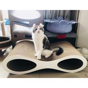 猫咪大号抓板中号宠物曲线8字型小号磨抓瓦楞纸眼镜加大耐磨钻洞