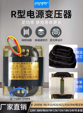 R型电源变压器220V转变输出单双9V12V15V24V36R牛音响R-8W30VA260