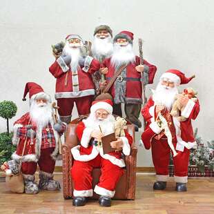 圣诞装饰品北欧布艺塑胶老人造型摆件商场橱窗场景布置老公公摆件