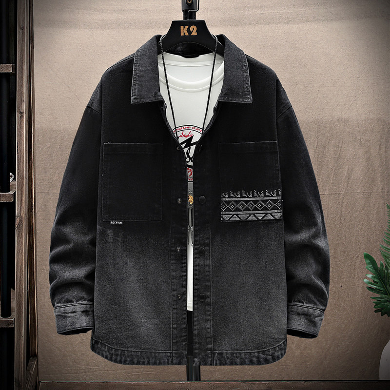 牛仔外套男士2024年春秋季新款潮流男装休闲工装夹克潮牌薄款衣服,男装,牛仔外套,淘宝优惠券,粉丝福利购,淘宝优惠卷