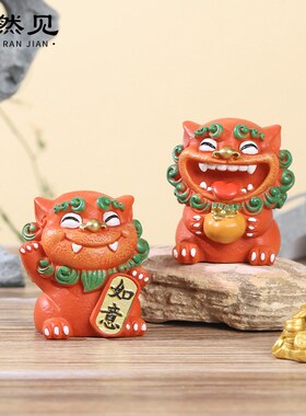 中式国潮创意礼物家居桌面装饰树脂旅游文创纪念品祝福风狮爷摆件