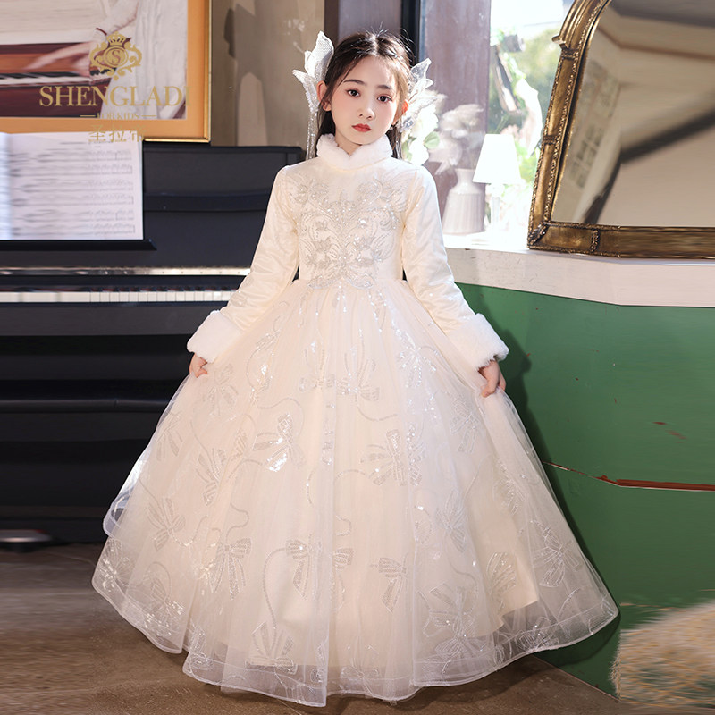 女童主持人礼服春冬花童小女孩高端礼服冬季儿童钢琴演奏演出服,童装/婴儿装/亲子装,儿童礼服,淘宝优惠券,粉丝福利购,淘宝优惠卷