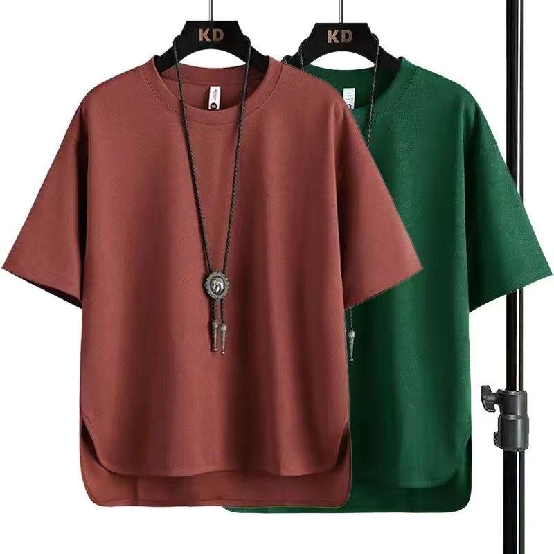 衣服男款短袖韩版潮流夏季冰丝薄款半袖宽松纯色百搭休闲运动T恤,男装,T恤,淘宝优惠券,粉丝福利购,淘宝优惠卷