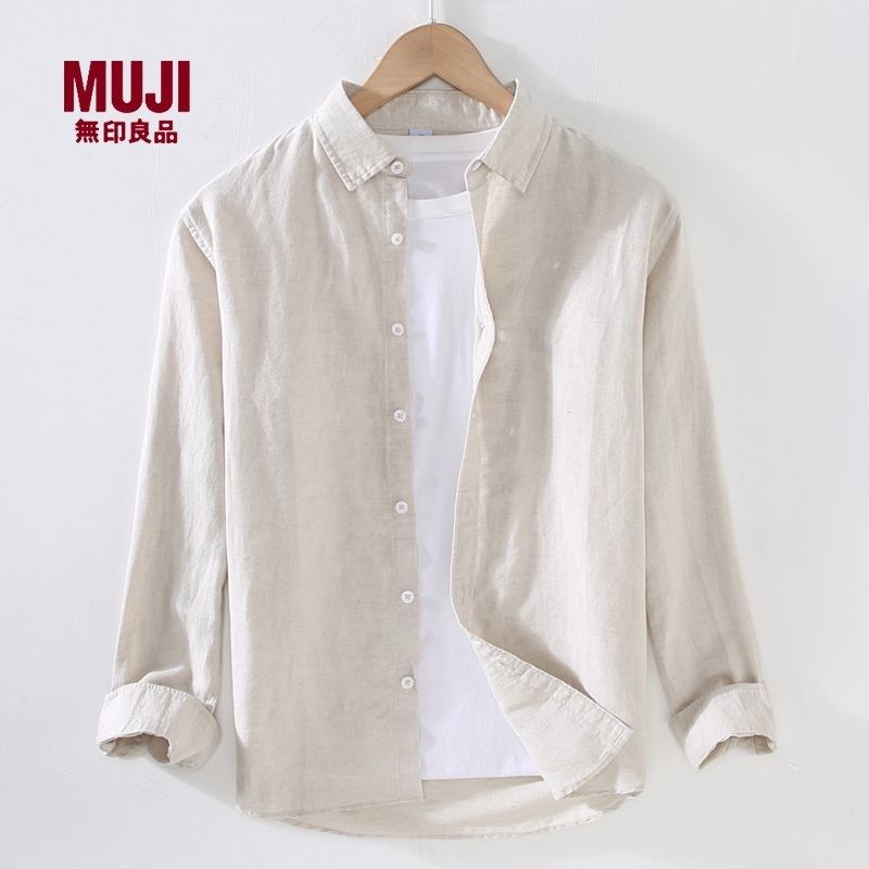 男士亚麻长袖衬衫麻布男装日系休闲宽松棉麻料衬衣春夏装,男装,衬衫,淘宝优惠券,粉丝福利购,淘宝优惠卷