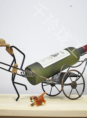 怀旧红酒架摆件葡萄酒摆设酒柜装饰品餐厅电视样板房复古个性玄关