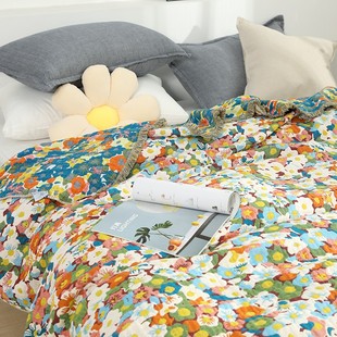 五层纱布毛巾被单人双人全棉毛巾毯纯棉夏凉被子薄款 沙发盖毯床单