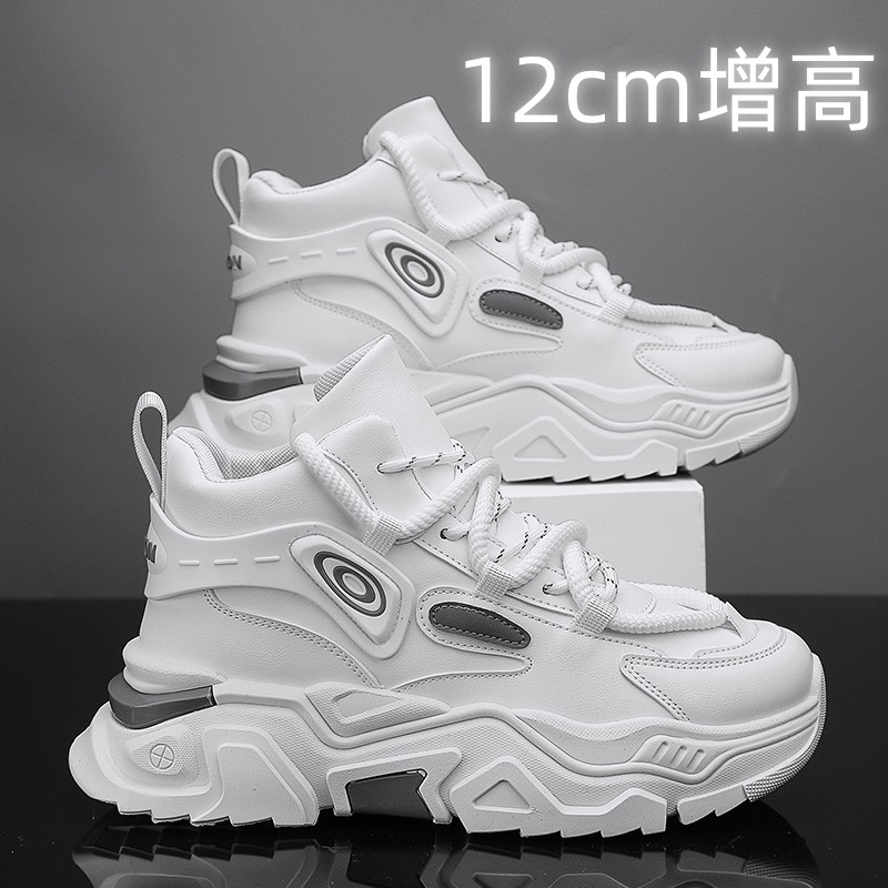 秋季潮牌内增高12cm10cm休闲厚底小白鞋男生运动透气百搭老爹鞋子