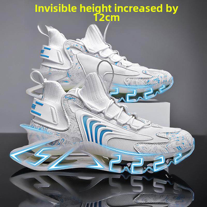 鞋子男款新款秋季透气学生白色运动大码刀锋潮鞋男士增高鞋男12cm