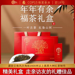 商务陈升红年年有余120g滇红高原大树红茶中秋礼盒装官方旗舰店