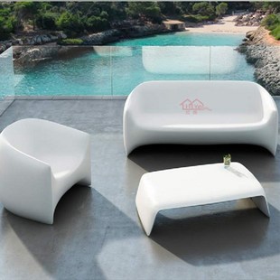 北欧休闲座椅玻璃钢Blow户外沙发茶几组合商场坐凳椅子售楼部坐椅