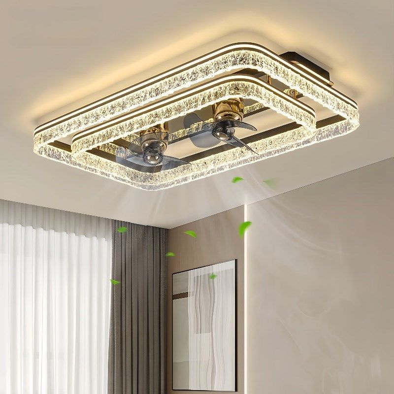 现代轻奢吊扇灯客厅吸顶灯全光谱大气冰裂纹摇头吊扇灯一体卧室灯,家装灯饰光源,风扇灯,淘宝优惠券,粉丝福利购,淘宝优惠卷