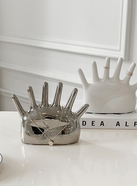 复古风六指手掌戒指手链首饰品展示架桌面拍照装饰中古风收纳摆件