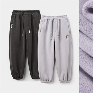厚实秋冬款 男童女童长裤 一体绒运动裤 460g儿童奥粒绒加绒卫裤