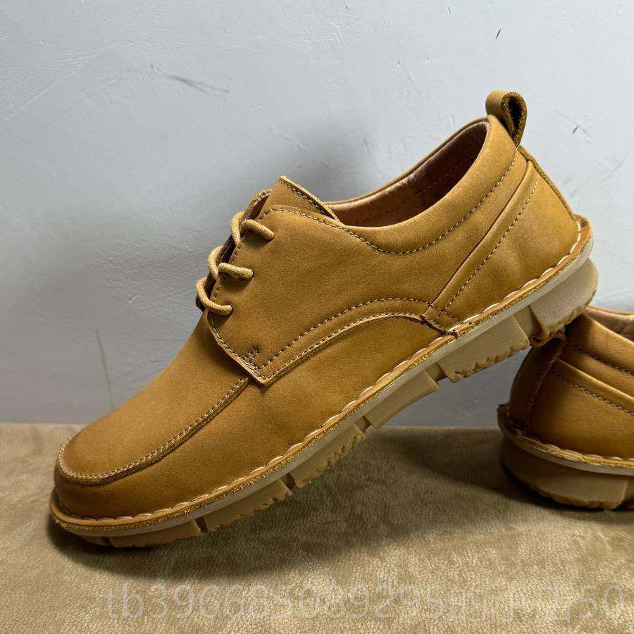 高档新工装工风款手休闲皮鞋男真皮底防滑宽头百搭头层牛皮男厚鞋