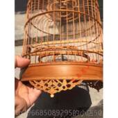 高档绣眼鸟笼老制小鸟笼子金青全鸟雕花笼清远笼波竹鸟笼笼广竹笼