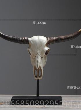 高档北牛头摆件创意家居饰品客厅电视柜玄关摆装设乔迁新欧居工艺