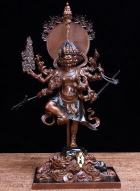 觉藏 纯铜秽迹金刚像摆件 除秽迹金刚铜佛像密迹金刚像摆件