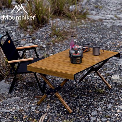 山之客Mountainhiker露营户外折叠桌子自然铝合金蛋卷桌便携野餐