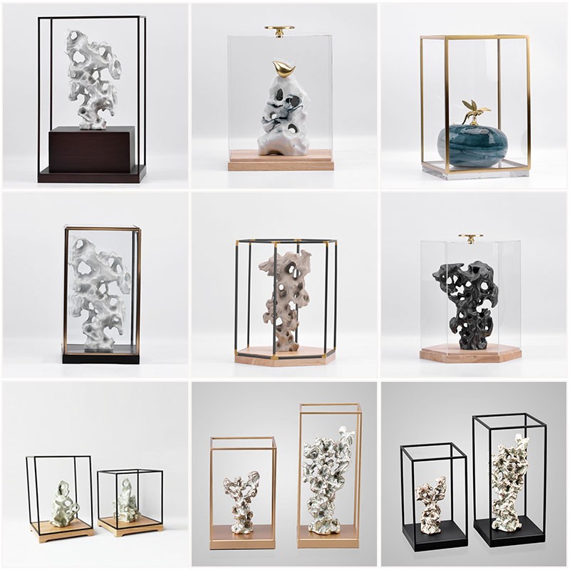 新中式创意太湖石摆件样板间售楼处玄关茶室桌面S禅意软装饰品摆