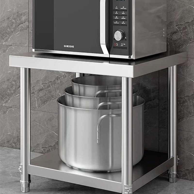 定制不锈钢e置物架工作台厨房切菜台烤箱微波炉收纳汤桶不锈钢方