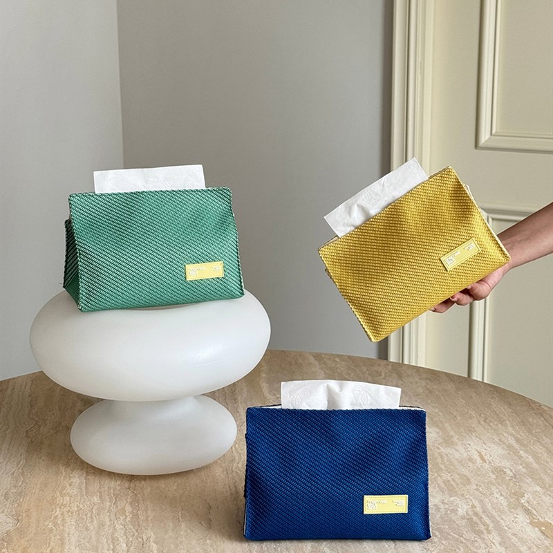 墨玉创意纸巾盒桌面装饰v纸巾盒轻奢高端客厅桌面布艺纸巾袋