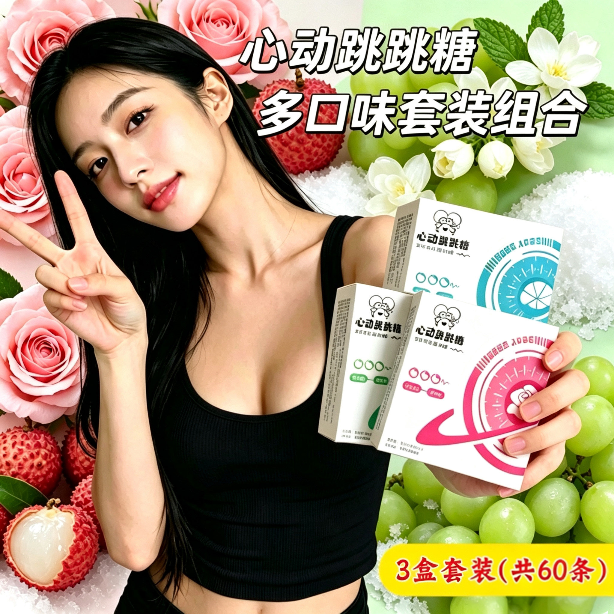 炮弹跳跳糖果大颗粒小包装薄荷味清新口气水果味情侣强劲零食品