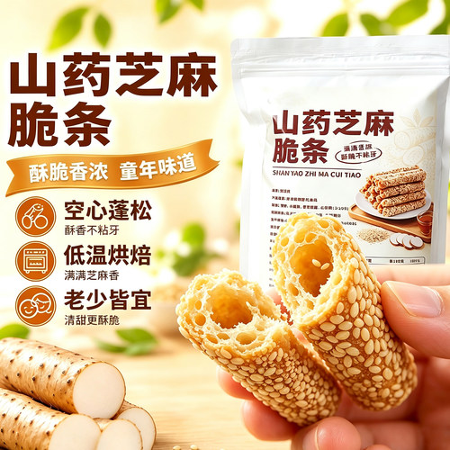 山药芝麻条独立包装手工芝麻酥老式怀旧香酥空心芝麻糖童年零食