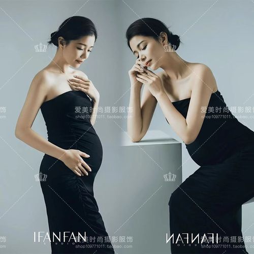 孕妇拍照服装影楼针织修身款抹胸裙时尚简约风高级感孕妈咪弹力裙