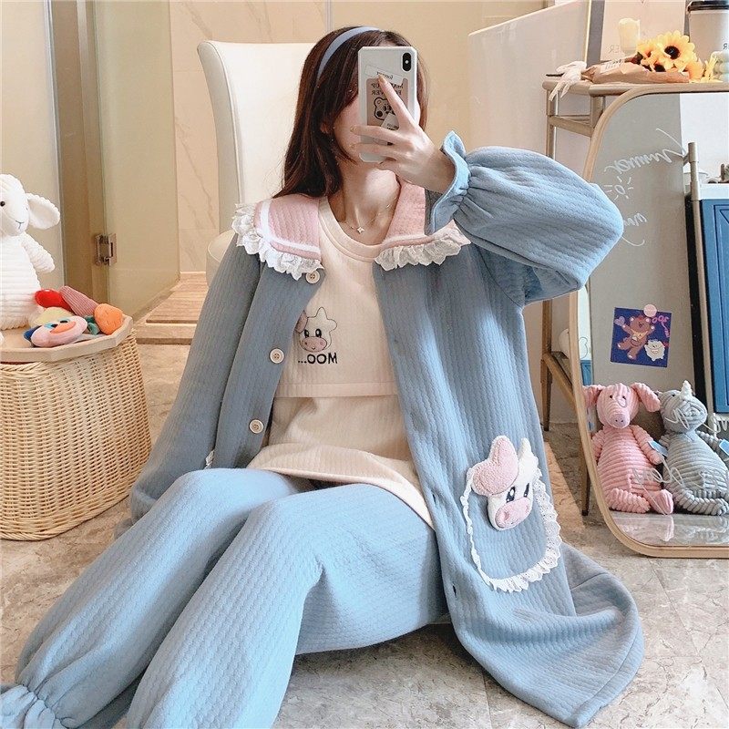 月子服11月份12春秋冬季纯棉产后哺乳孕妇睡衣空气棉三件套秋冬款,孕妇装/孕产妇用品/营养,家居服套装,淘宝优惠券,粉丝福利购,淘宝优惠卷