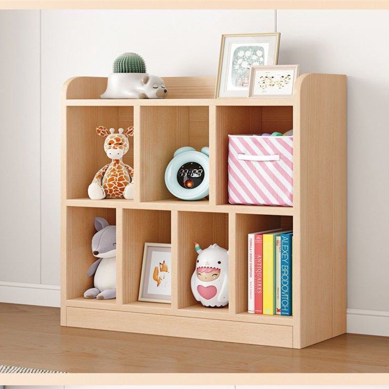 实木松木儿童书架置物架落地家用宝宝简易矮书柜格子柜玩具收纳柜,住宅家具,儿童书柜,淘宝优惠券,粉丝福利购,淘宝优惠卷