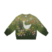 小鹅溪 复古手工刺绣贴布绣渐变毛衣山谷少年独立设计师原创童装