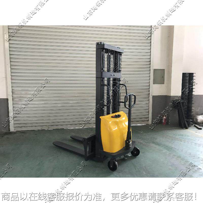 手推式电动高车半自 动液压叉车 堆物流厂货物搬运运工输JED升降