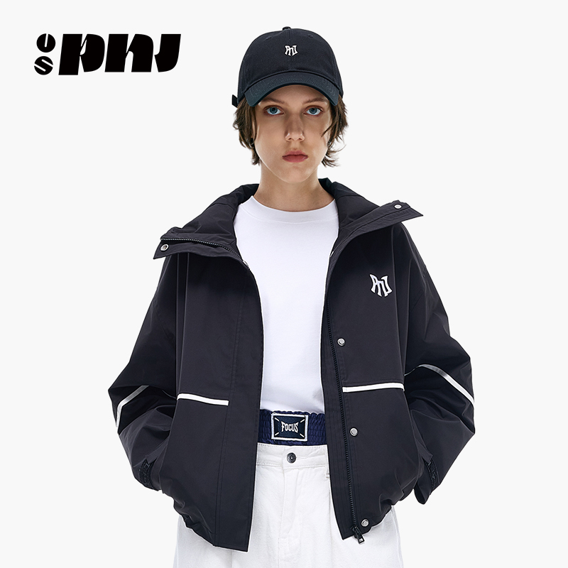 2025秋季新款时尚撞色连帽外套