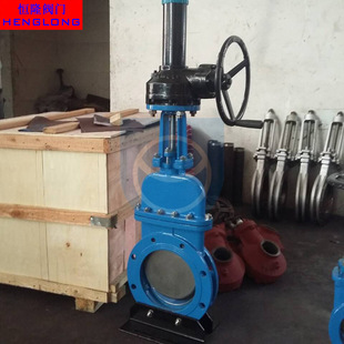 产地货源  DMZ573X伞齿轮铸钢暗杆刀型闸阀 暗板刀型闸阀DN200