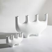 简约现代白色树脂创意多孔抽象几何雕塑样板间客厅玄关桌面摆件