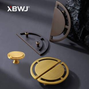 兴邦轻奢纯铜拉手简约风格衣柜纯铜拉手现代橱柜抽屉实心全铜拉手