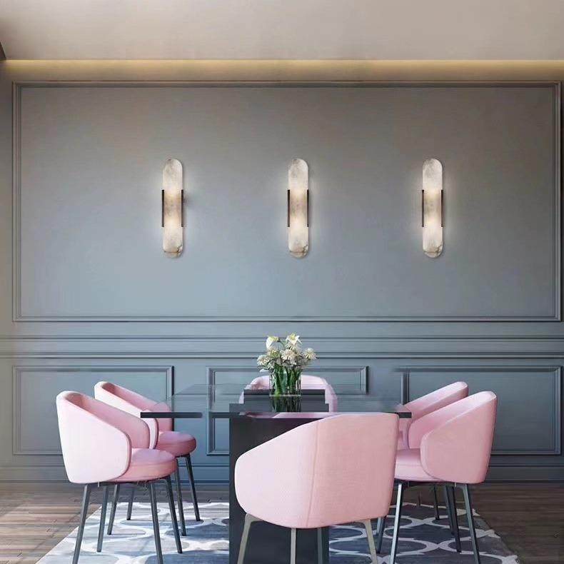 意大利设计师款西班牙云石卧室床头壁灯轻奢后现代创意设计师客厅