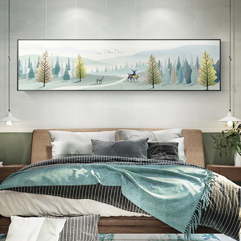 北欧轻奢卧室床头装饰画软装清新儿童房壁画现代简约客厅背景挂画