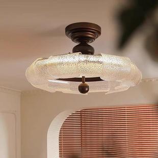 法式 复古轻奢创意玻璃主卧房间灯护眼书房灯具卧室吸顶灯 中古美式