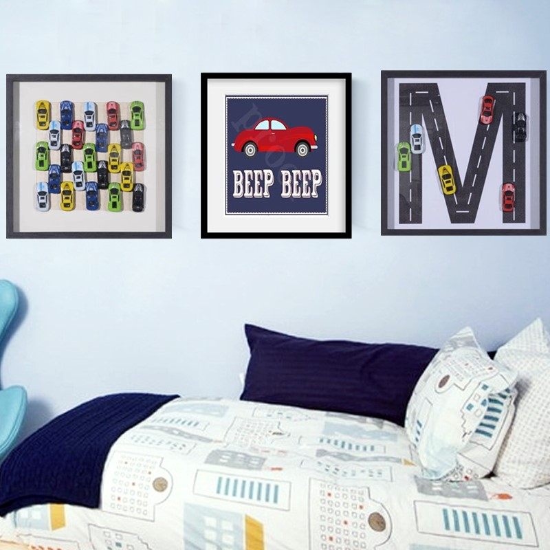 现代简约儿童房间装饰画小汽车立体实物挂画儿童样板房创意画,家居饰品,现代装饰画,淘宝优惠券,粉丝福利购,淘宝优惠卷