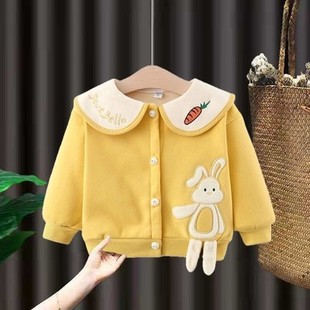 女宝宝加绒小外套1 上衣567个月婴儿冬天衣服 3岁洋派女童秋冬新款