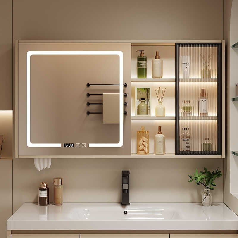 2米卫生间加长智能镜单独镜柜浴室挂墙实木置物架带除雾可换右镜,家装主材,浴室镜柜,淘宝优惠券,粉丝福利购,淘宝优惠卷