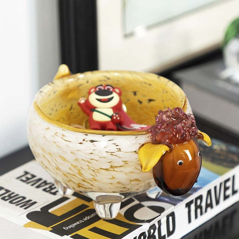 木南现代琉璃小羊收纳果盘果篓摆件创意客厅茶几餐桌干果盘装饰品,家居饰品,装饰摆件,淘宝优惠券,粉丝福利购,淘宝优惠卷