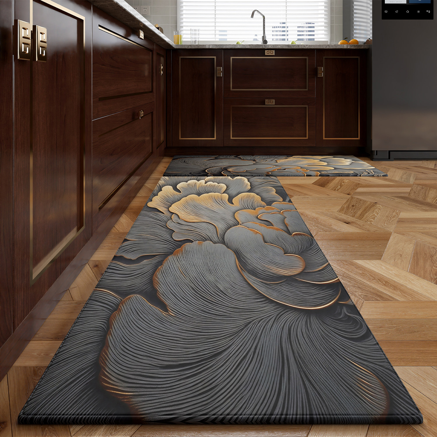 防滑防油长条厨房地垫可擦免洗耐脏2024新款防水垫子门口地毯家用,居家布艺,厨房地垫,淘宝优惠券,粉丝福利购,淘宝优惠卷