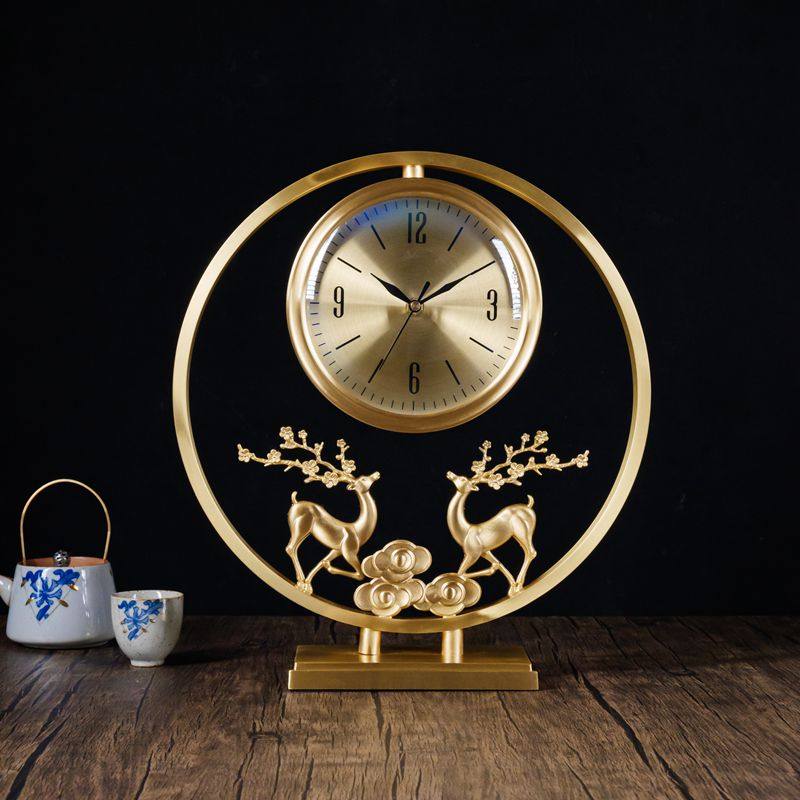 纯铜座钟客厅家用台式时钟轻奢高端大气新中式全铜台钟表时尚坐钟,家居饰品,座钟,淘宝优惠券,粉丝福利购,淘宝优惠卷