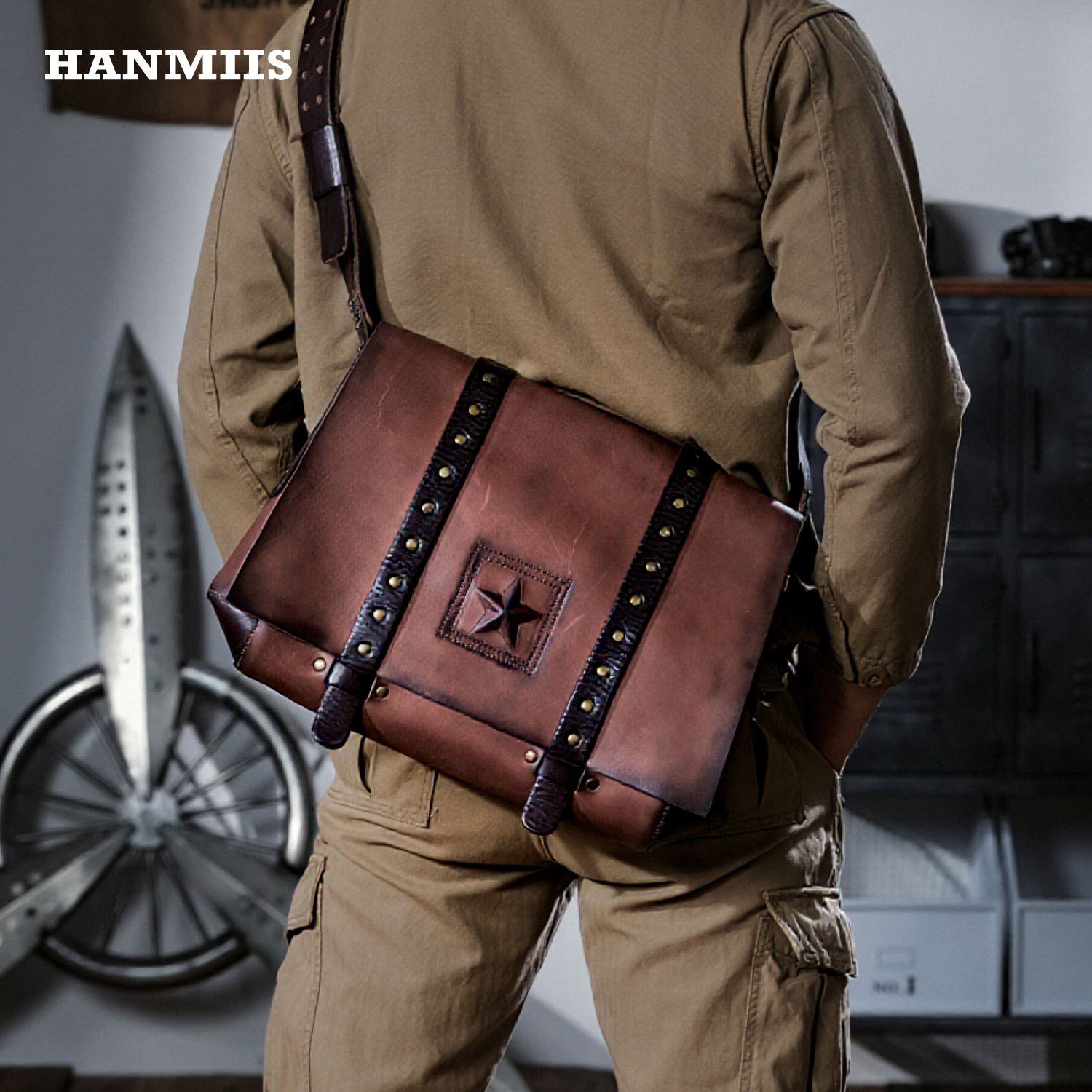 军旅1944战地挎包复古头层牛皮