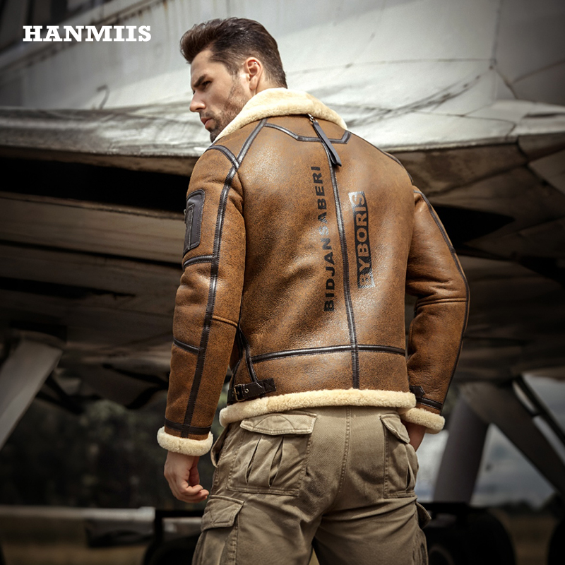 汉名仕B3原生态绵羊皮毛一体皮衣