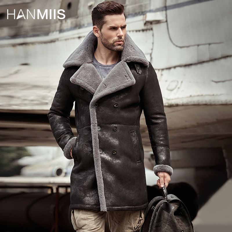 汉名仕长款B3皮毛一体飞行服