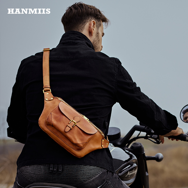 汉名仕真皮男包头层牛皮斜挎包